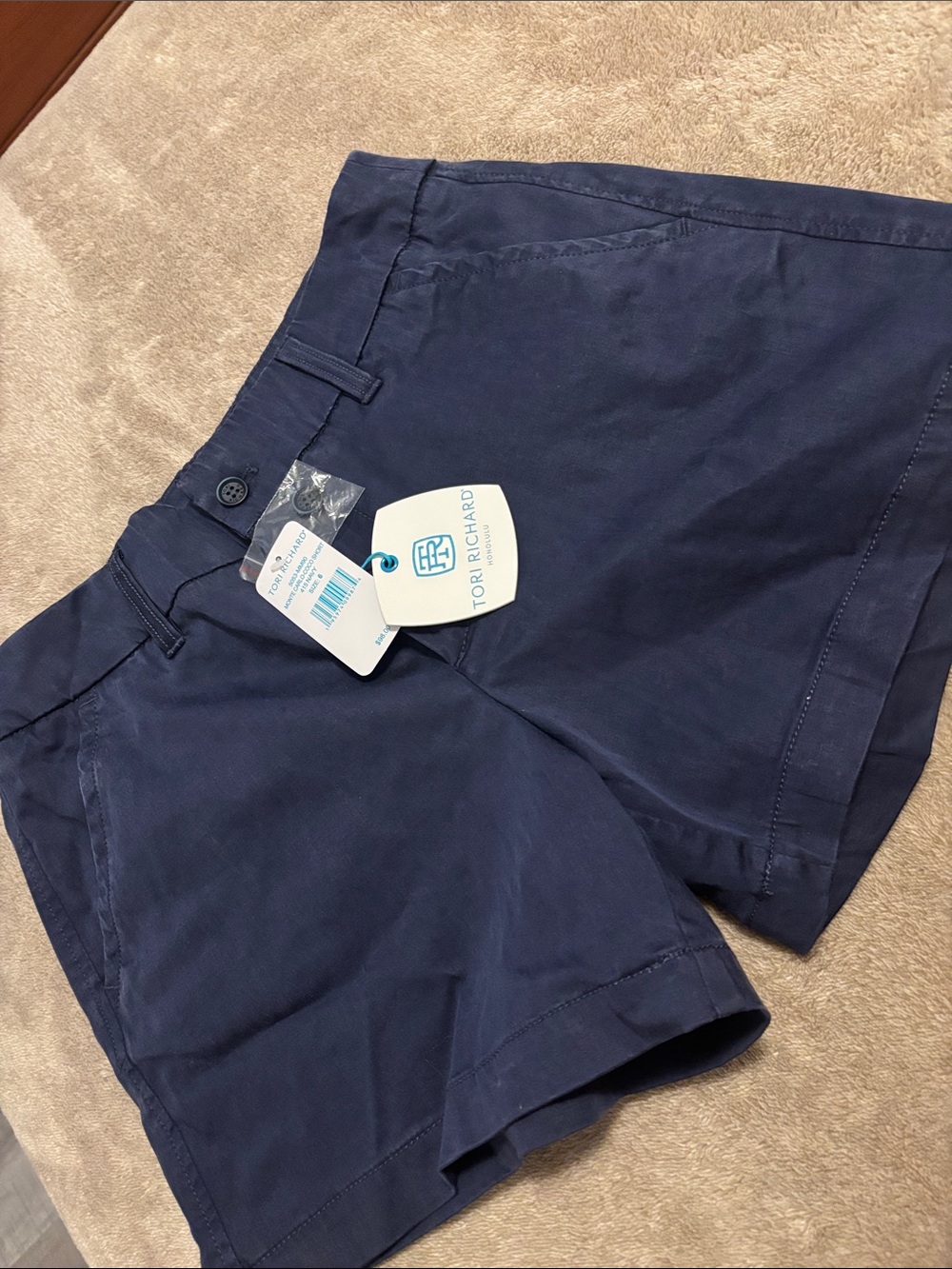 Tory Burch Navy Flat-Front Men’s Shorts
